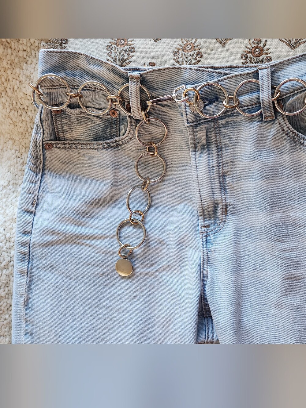 Mixed Metal Chain Belt Accessory - Gold And Silver